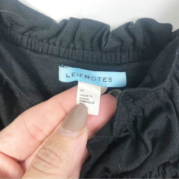 ANTHROPOLOGIE | LEIFNOTES Black Asymmetrical Divergent Dress Women’s Size M - Picture 7 of 10